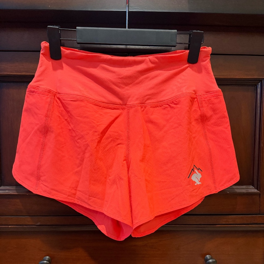 Rabbit Summit Chasers 4" Shorts - Fiery Coral / XS (Like New!)